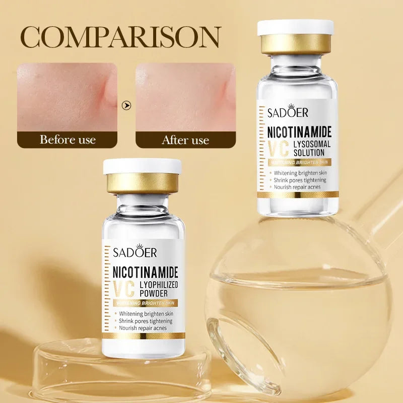 Face Serum Niacinamide Whitening  Freeze-Dried Podwer Set Shrink Pores Hydrating Brighten Anti-Aging Anti Wrinkle Skin 