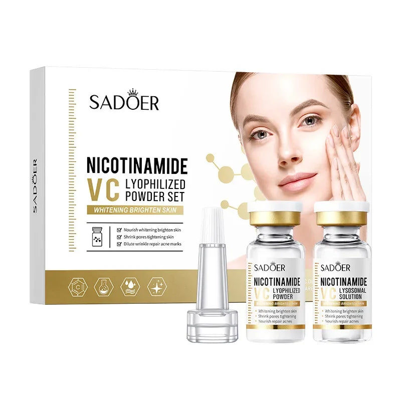 Face Serum Niacinamide Whitening  Freeze-Dried Podwer Set Shrink Pores Hydrating Brighten Anti-Aging Anti Wrinkle Skin Care 653