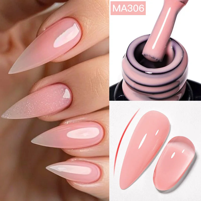 Gel Nail Polish - MEET ACROSS 7ml Nude Rubber