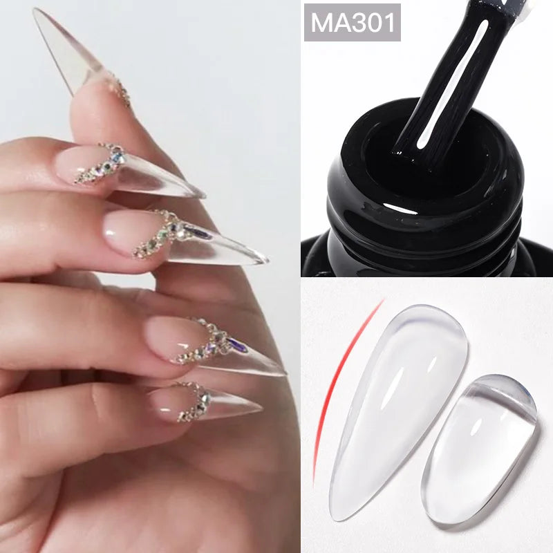 Gel Nail Polish - MEET ACROSS 7ml Nude Rubber Base Gel Nail Polish 2 In 1 