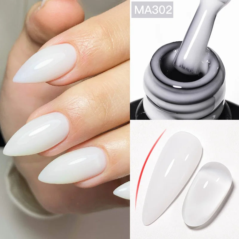 Gel Nail Polish - MEET ACROSS 7ml Nude Rubber Base Gel Nail Polish 2 In 1 Jelly Pink Transparent