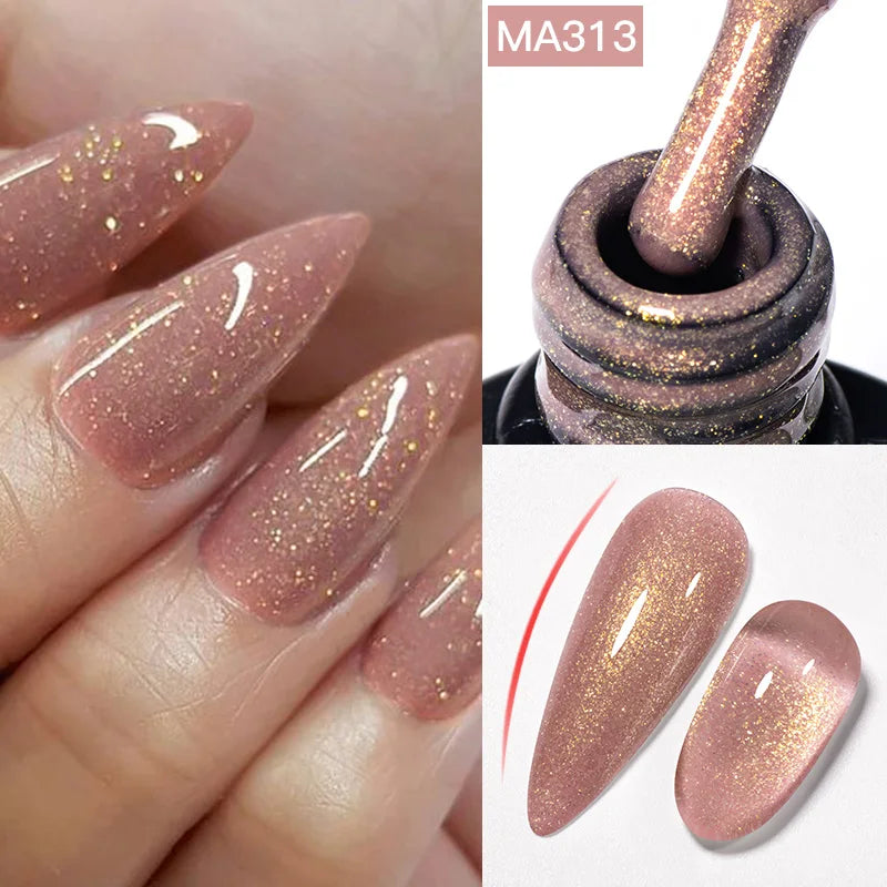 Gel Nail Polish - MEET ACROSS 7ml Nude Rubber Base Gel Nail Polish 2 In 1 Jelly Pink Transparent Nail Art Gel Varnish