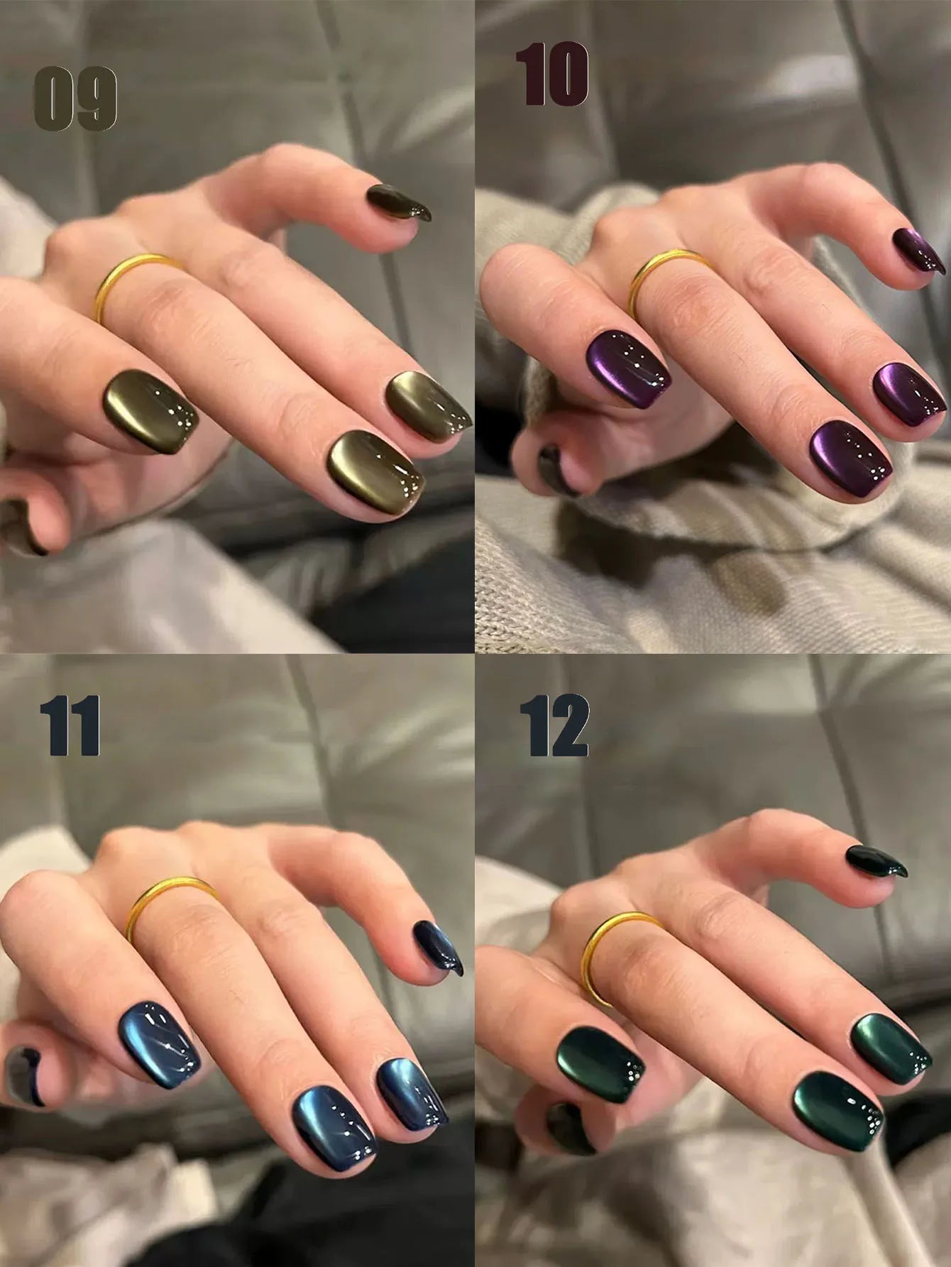 Gel Polish - MIANEL 1-21 PCS 12ML Purple Water Light Cat Magnetic Gel Polish UV LED Varnish Semi Permanent Nail