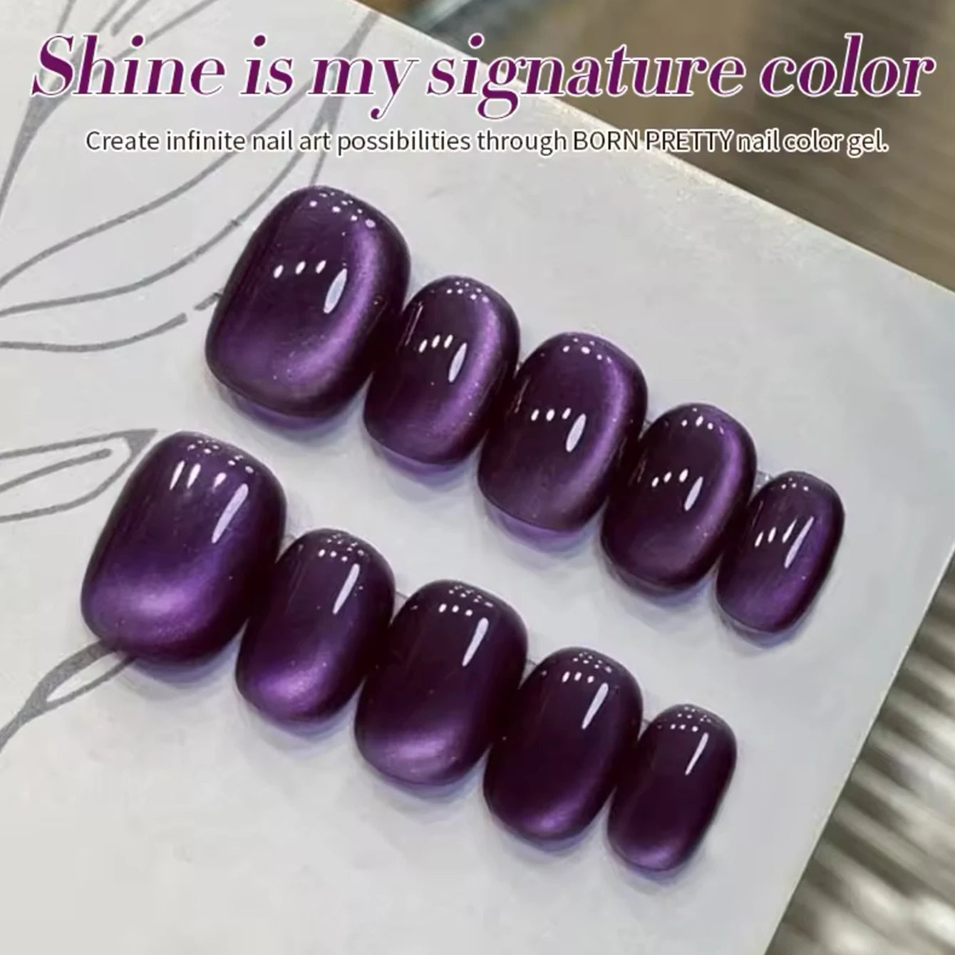 Gel Polish - MIANEL 1-21 PCS 12ML Purple Water Light Cat Magnetic Gel Polish UV LED Varnish Semi Permanent Nail Art 