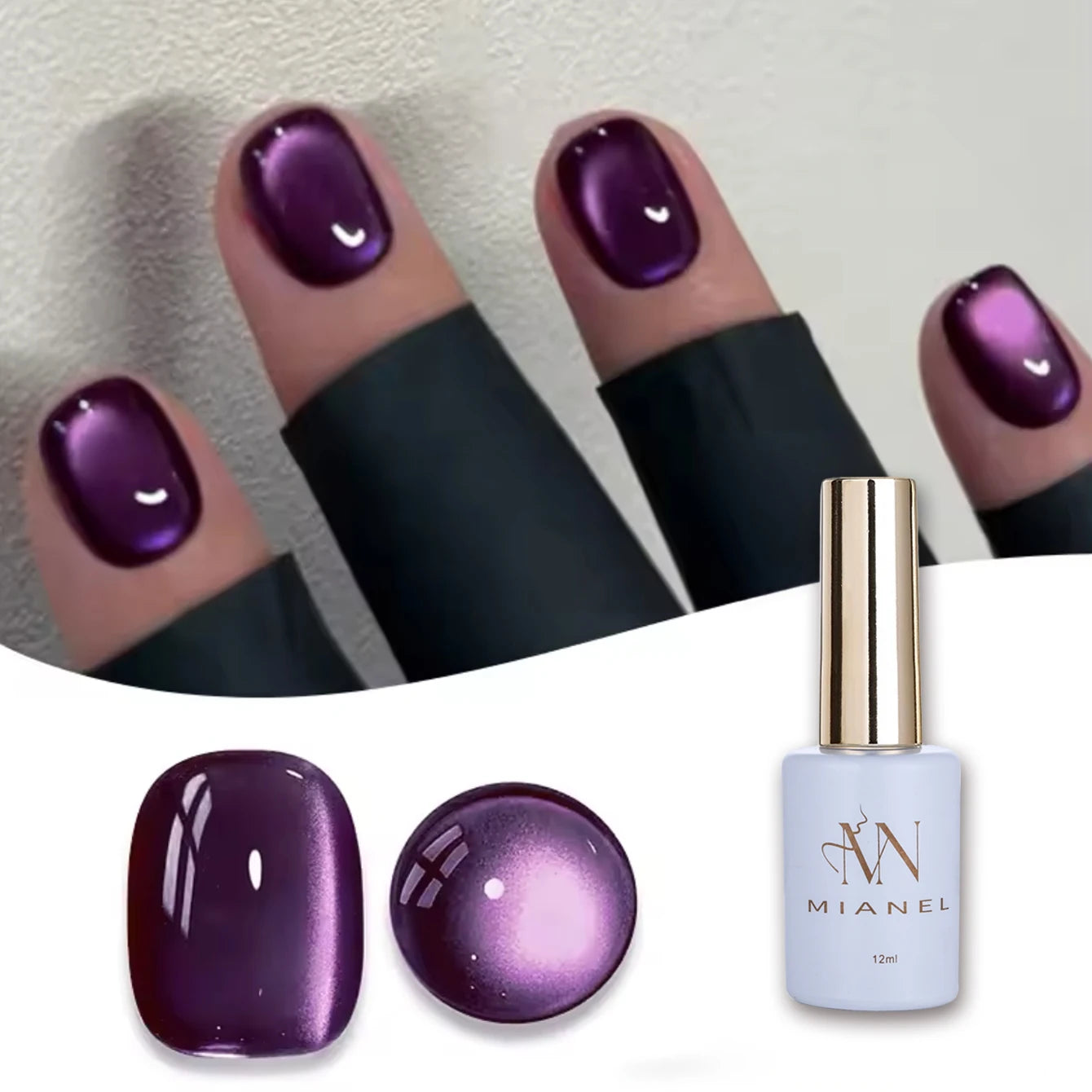 Gel Polish - MIANEL 1-21 PCS 12ML Purple Water Light Cat Magnetic Gel Polish UV LED Varnish Semi Permanent Nail Art for Manicure 