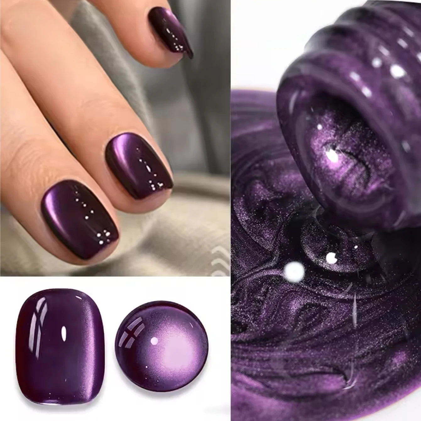 Gel Polish - MIANEL 1-21 PCS 12ML Purple Water Light Cat Magnetic Gel Polish UV LED Varnish Semi Permanent Nail Art for Manicure Design