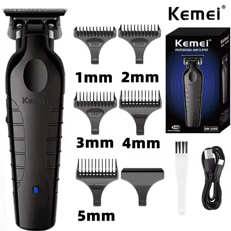 Hair Trimmer Kemei 2299 Barber Cordless Hair Trimmer 0mm Zero Gapped Carving Clipper