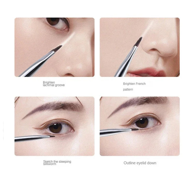 Karsyngirl 2/5Pc Upgrade Blade Eyeliner Brush Ultra Thin Fine Angle Flat Eyebrow Brush 