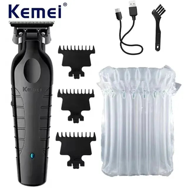Kemei Men's Cordless Hair Clipper USB Rechargeable Electric Hair Clipper Zero Gap Trimmer 