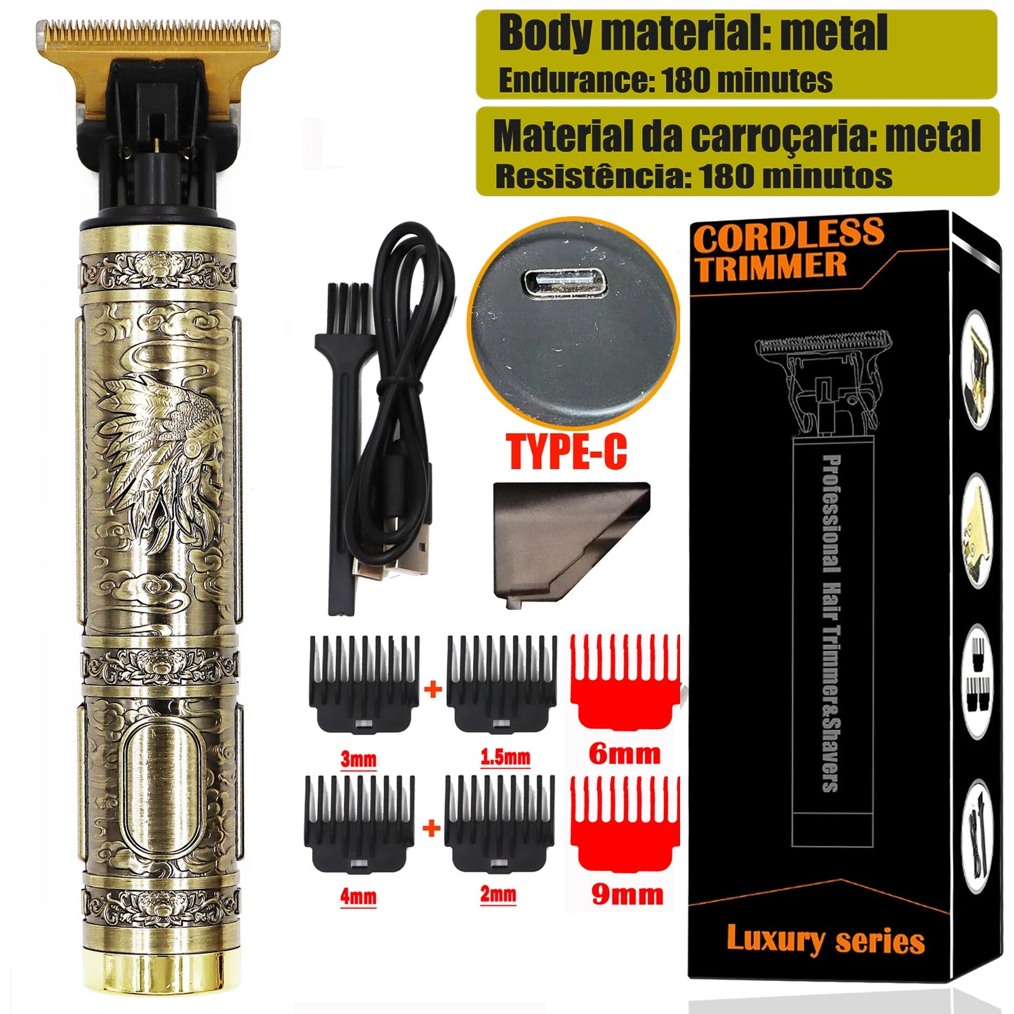 LCD Display T9 Hair Clipper Beard Shaving Body Hair 