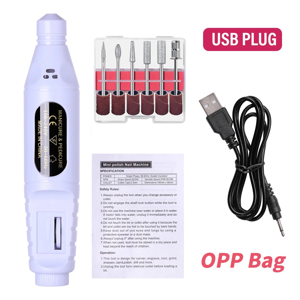 LINMANDA 6 In 1 Electric Nail Drills Kit Remove Polisher