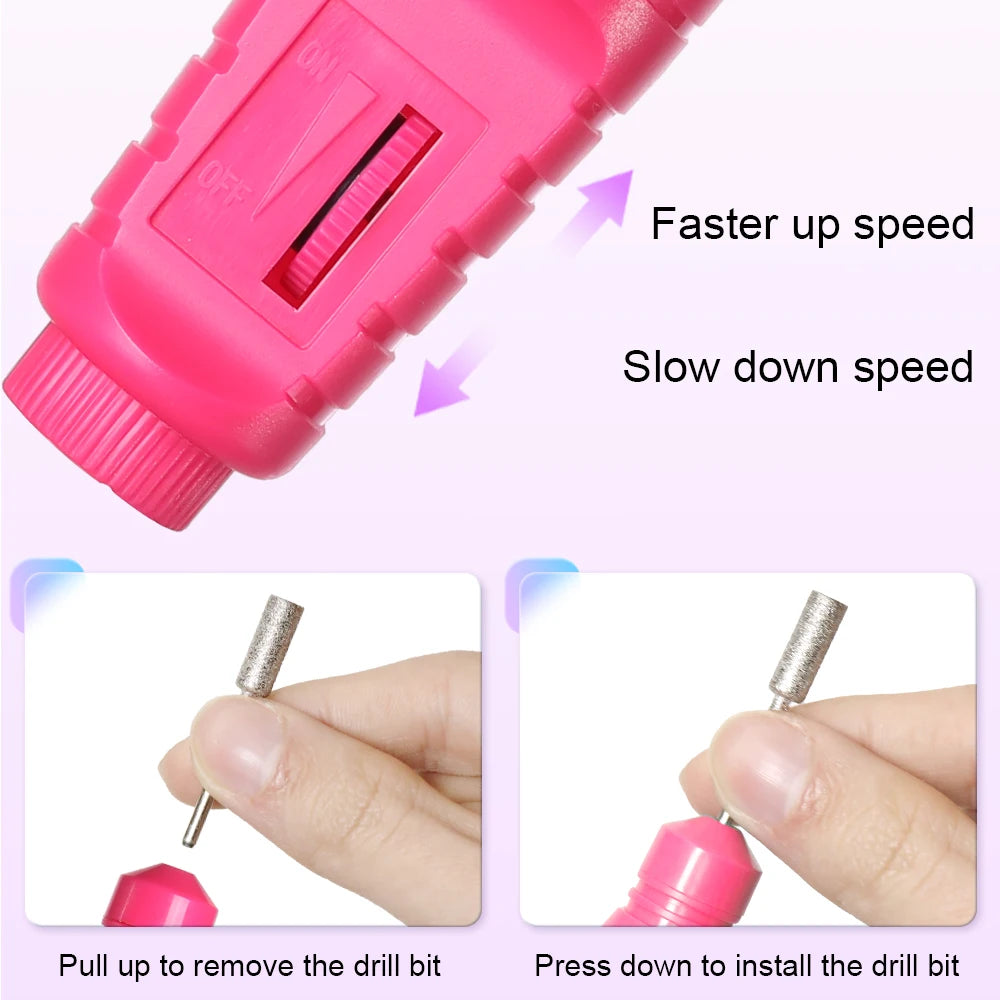 LINMANDA 6 In 1 Electric Nail Drills Kit Remove Polisher Manicure Portable Nail File Nail Drill Equipment Pen 