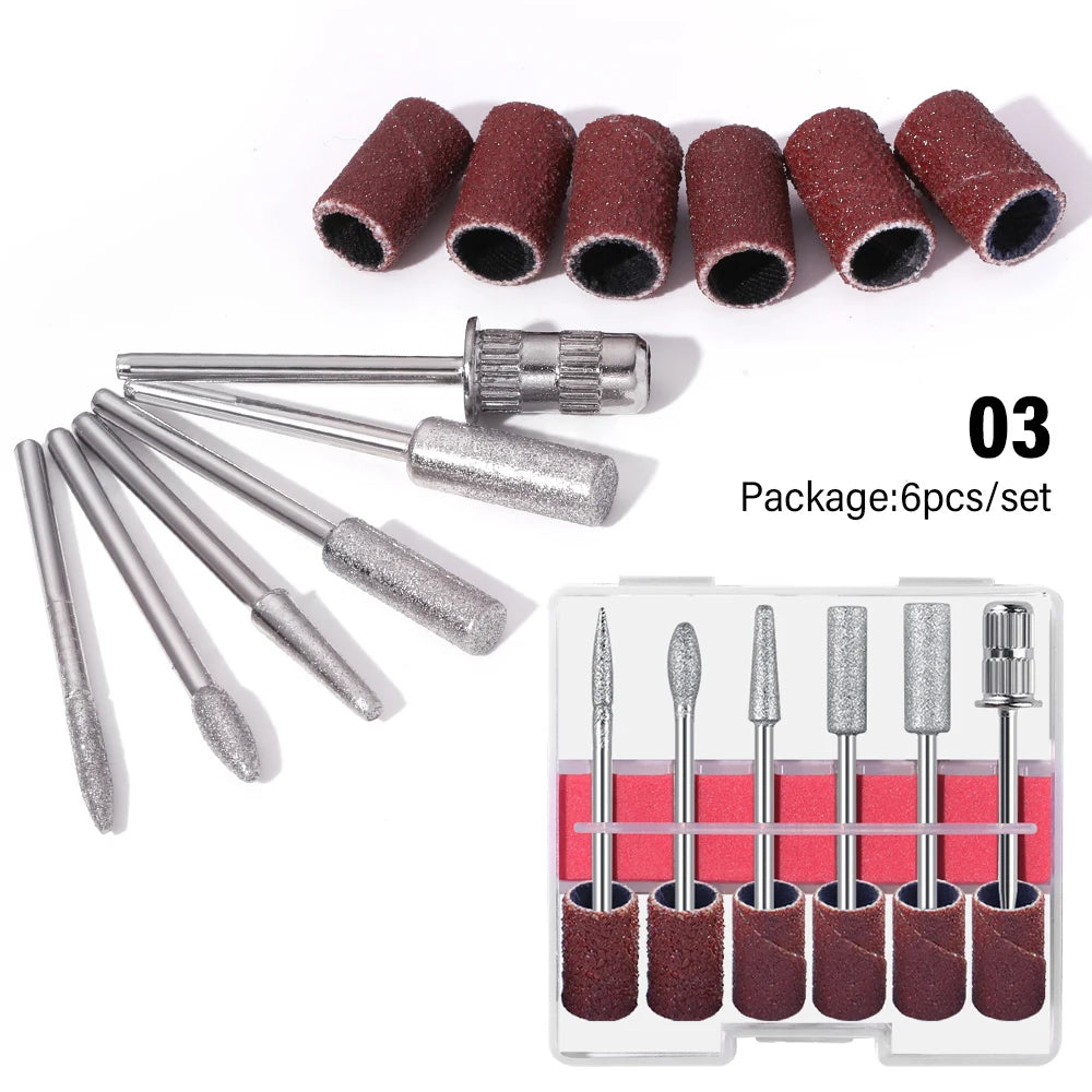 LINMANDA 6 In 1 Electric Nail Drills Kit Remove Polisher plug tips