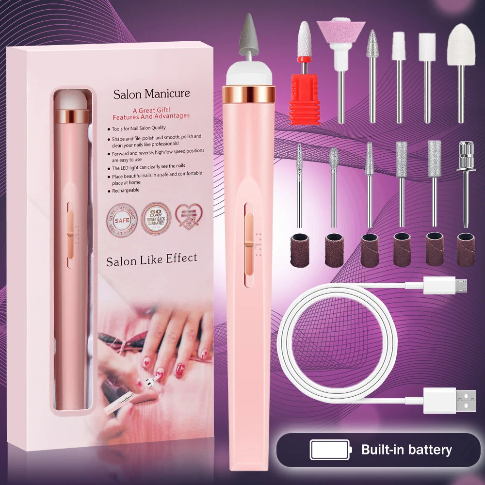 LINMANDA Portable Nail Drill Professional 20000RPM Rechargeable Electric Nail