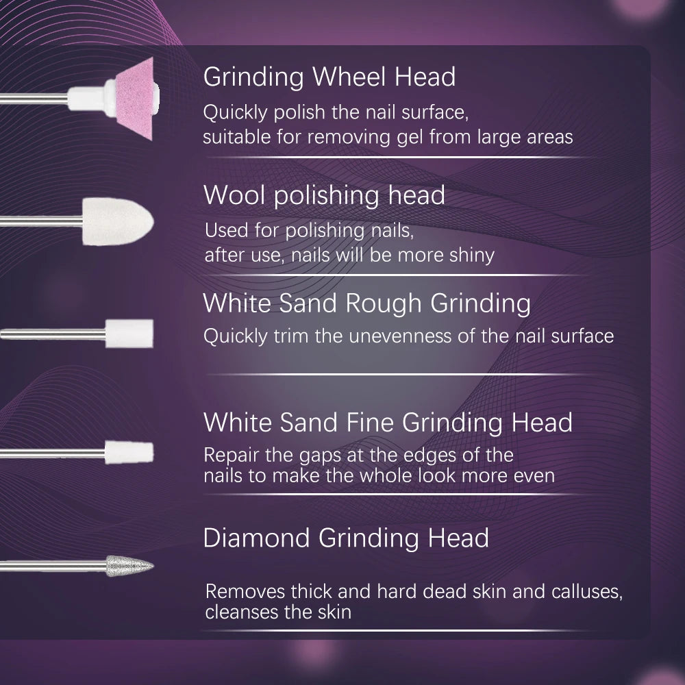 LINMANDA Portable Nail Drill Professional 20000RPM Rechargeable Electric Nail File Machine