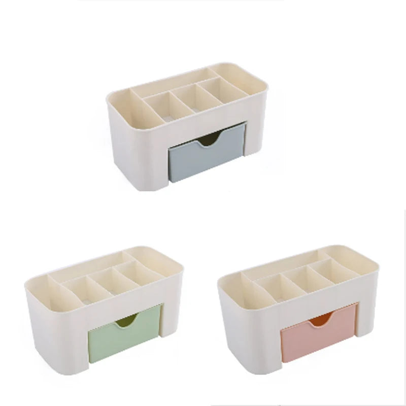 Double Layer Plastic Makeup Organizers Storage Box Cosmetic Drawers Jewelry Display