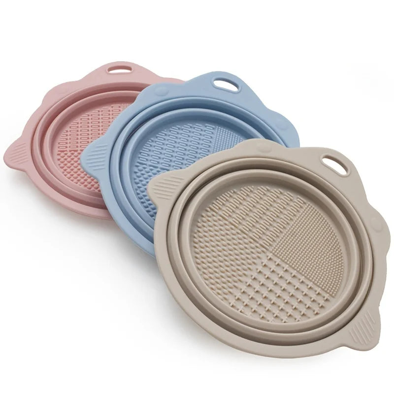 Makeup Brush Cleaner Cleaning Bowl Brush Tool Set Thorough Cleaning Without Hurting Bristles Wet & Dry Powder Puff Dry 