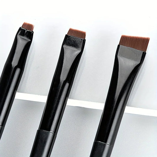Makeup Brush Three piece Set,Blade eyeliner brush fine oblique head eyebrow brush outline eyeliner ultra-thin eye shadow brush makeup b