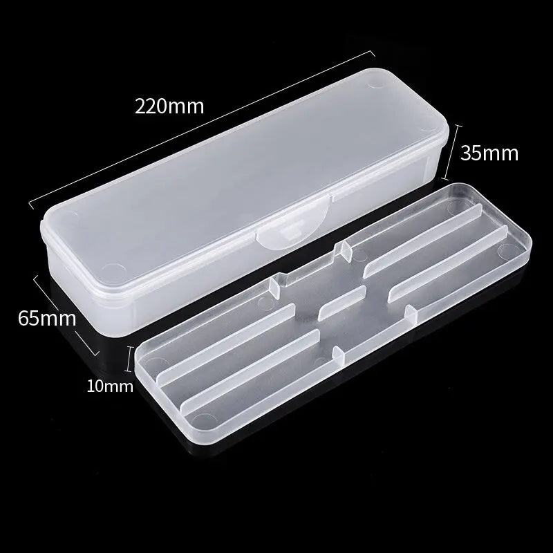 Nail Art Tool Empty Storage 1Pc Rectangle Double-layer box Tweezers Clippers Nail Brush 
