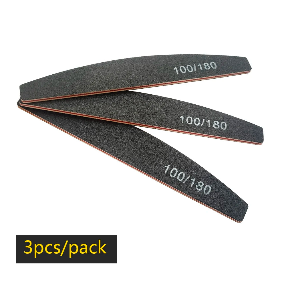 Nail File Buffer 100/180 Grit Half Moon