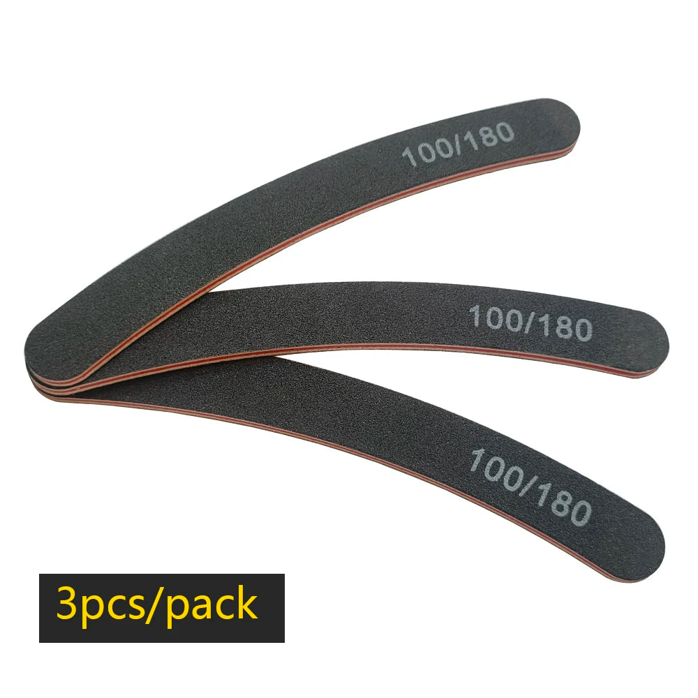 Nail File Buffer 100/180 Grit Half Moon Nail 