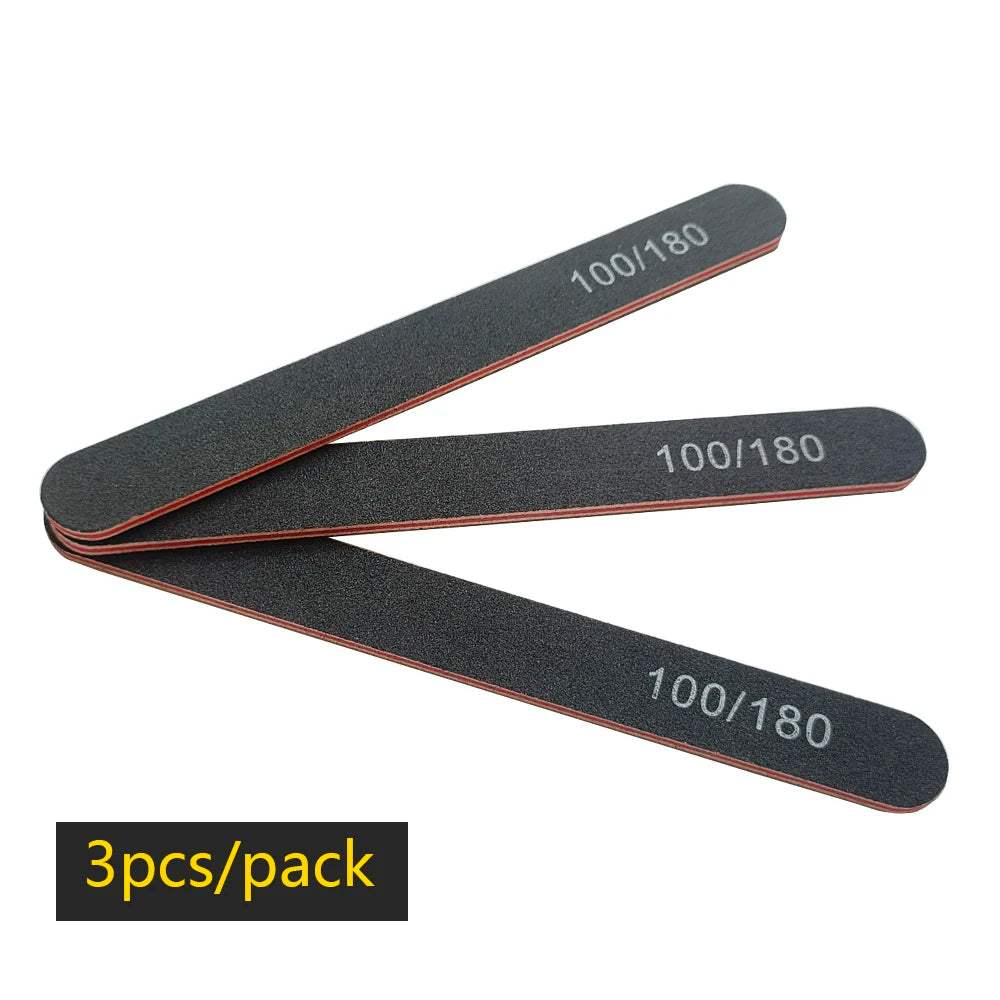 Nail File Buffer 100/180 Grit Half Moon Nail Files