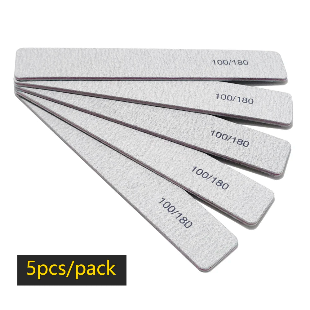 Nail File Buffer 100/180 Grit Half Moon Nail Files Double 