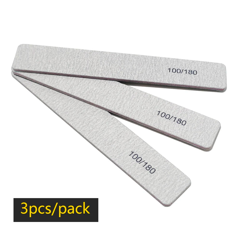 Nail File Buffer 100/180 Grit Half Moon Nail Files Double Side Sandpaper Nail Sanding 