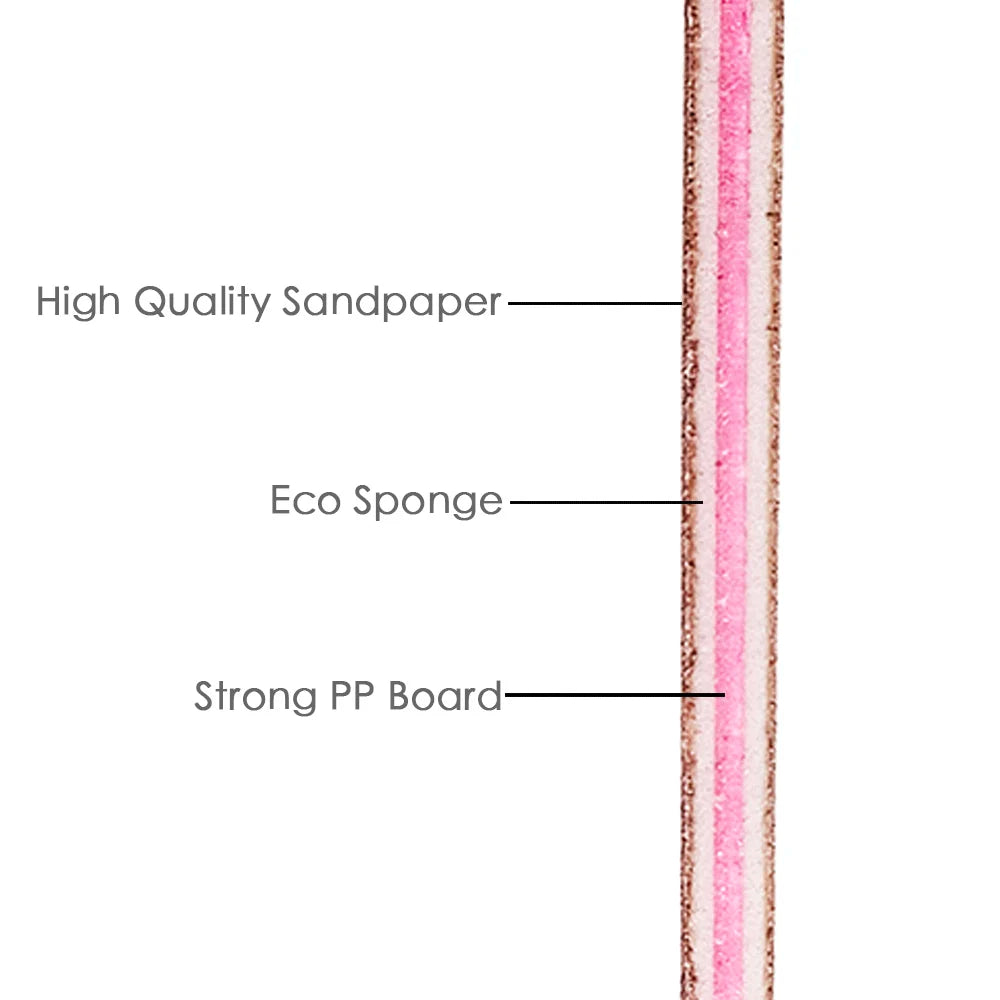 Nail File Buffer 100/180 Grit Half Moon Nail Files Double Side Sandpaper Nail Sanding Grinding Gel Nail 