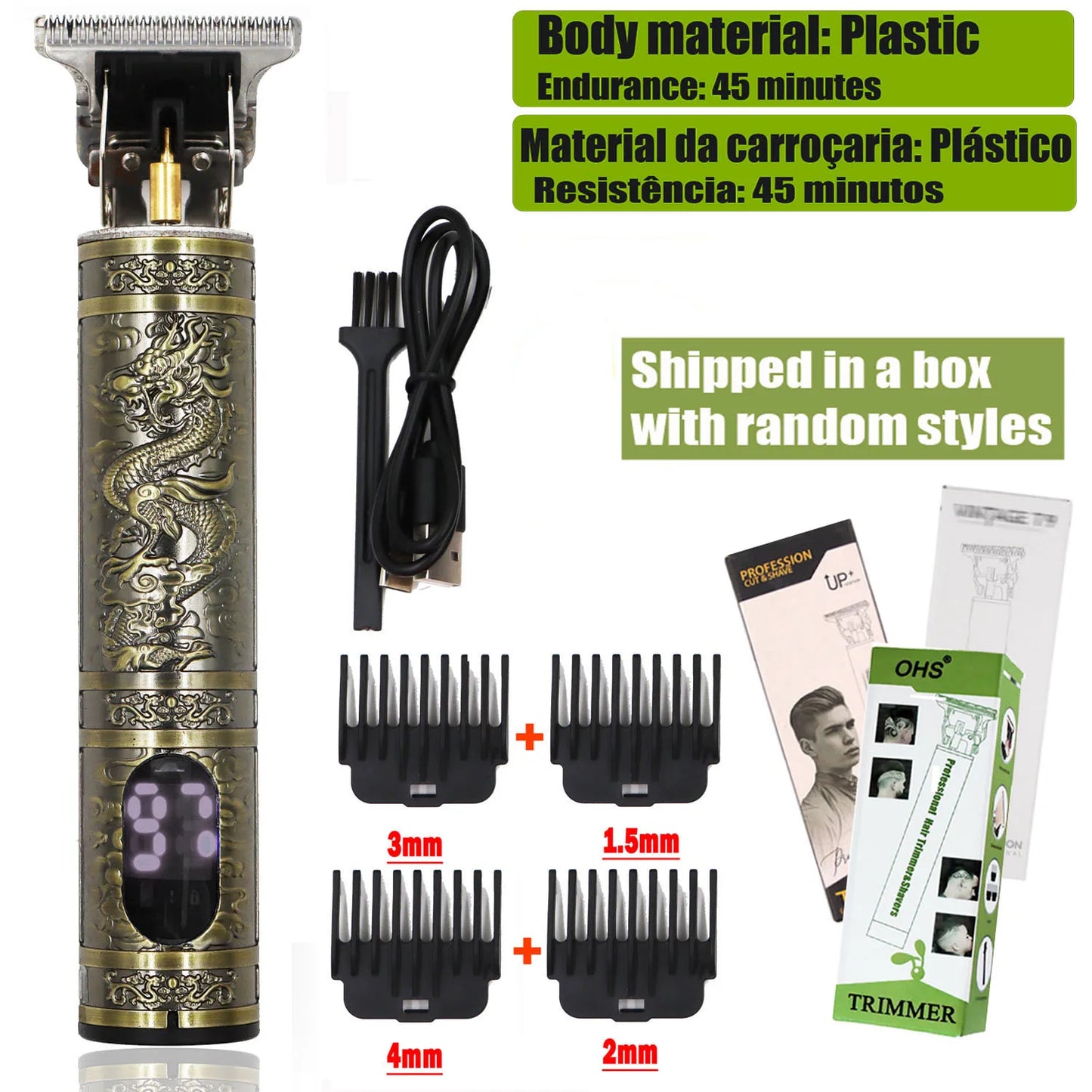 OHS Electric Hair Clipper Professional USB Cordless 