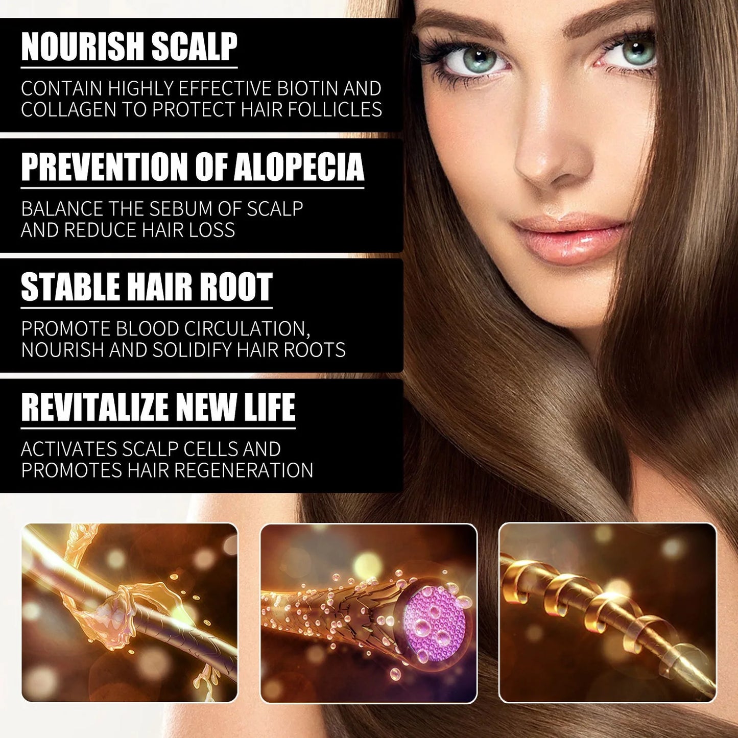 OUHOE Collagen B7 Vitamin Hair Essential Oil Moisturizes and Softens Hair, Hair Care Essential Oil Prevents Improves Hair Loss ppp