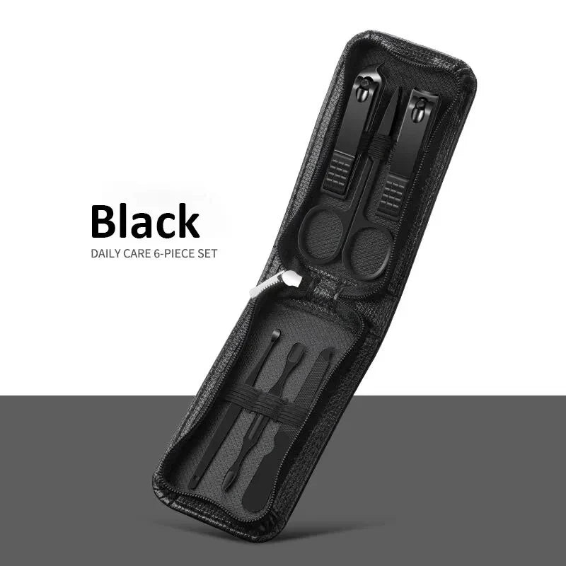 Pedicure Kit Ouriner 6-18Pcs Portable Manicure Sets Pedicure Kits Bright Black