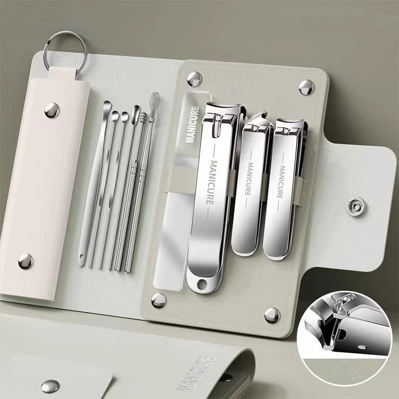 Pedicure Kit Ouriner 6-18Pcs Portable Manicure Sets Pedicure Kits Bright Black Nail Clipper
