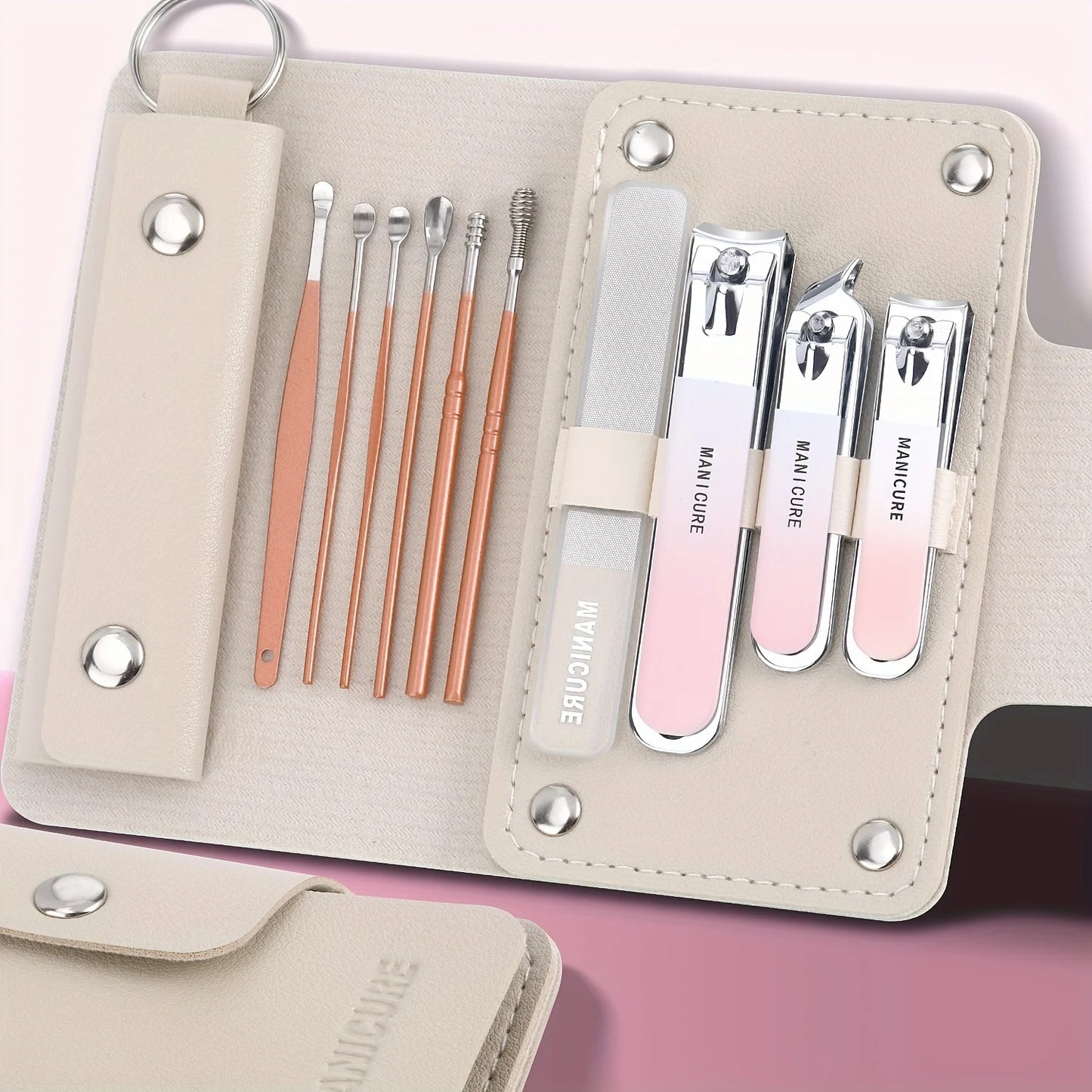 Pedicure Kit Ouriner 6-18Pcs Portable Manicure Sets Pedicure Kits Bright Black Nail Clipper Set 