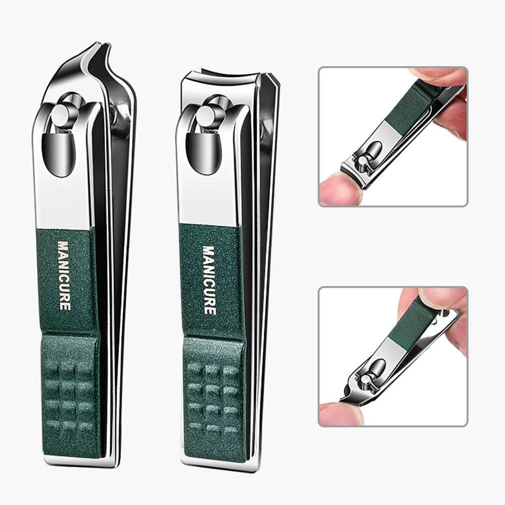 Pedicure Kit Ouriner 6-18Pcs Portable Manicure Sets Pedicure Kits Bright Black Nail Clipper Set Personal Care Tools