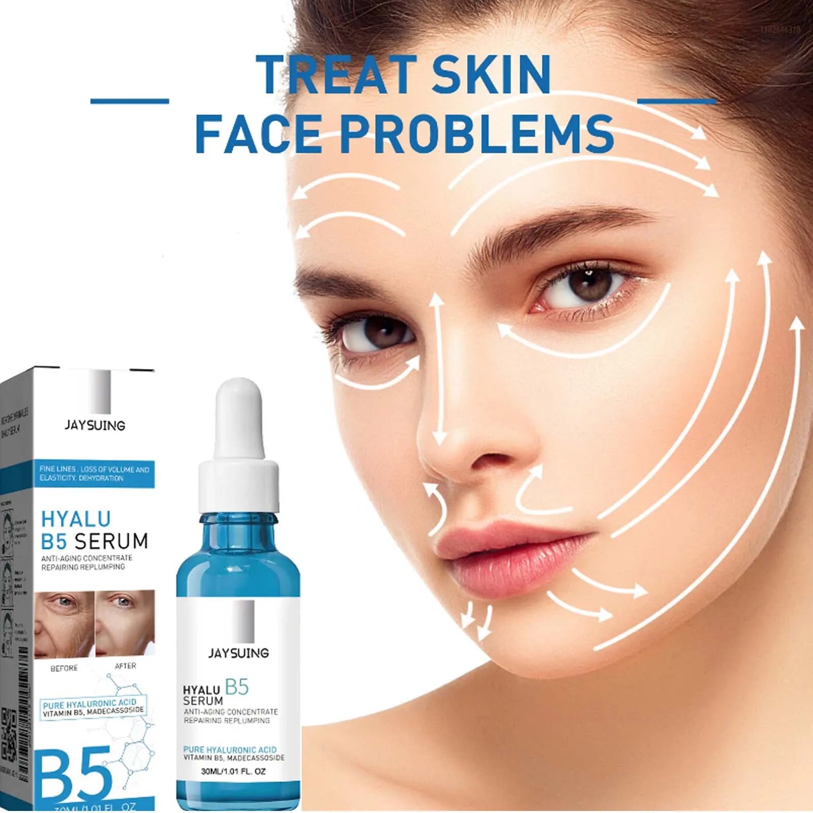 Pure Hyaluronic Acid Facial Serum Lifting Firming Fade Fine Lines Moisturizing Nourishing Shrink Pore Smooth Hyalu B5 Serum5