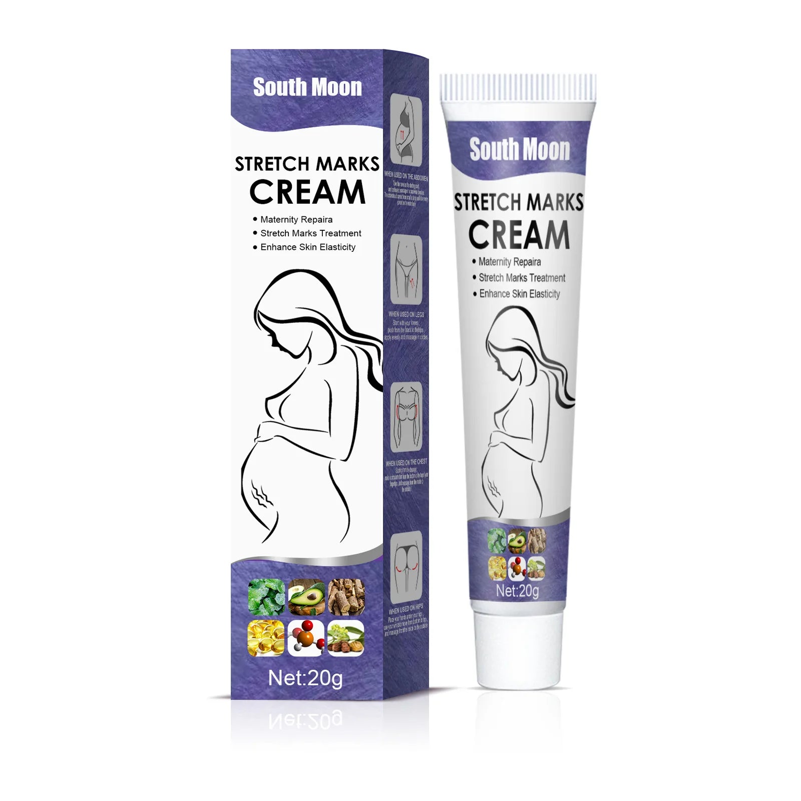 Remove Pregnancy Stretch Marks Cream Improves Elasticity Fade Growth Lines Smoothing Nourishing Moisturizing Firming 