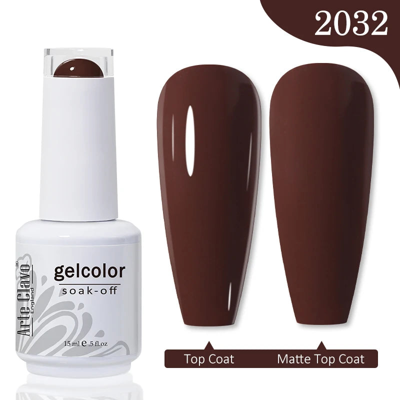 Arte Clavo Autumn Winter Series Jelly Gel Nail Polish 15ml LED Nail Gel Hybrid Varnish Matt Top Base Coat Nail Art Gellak Primer