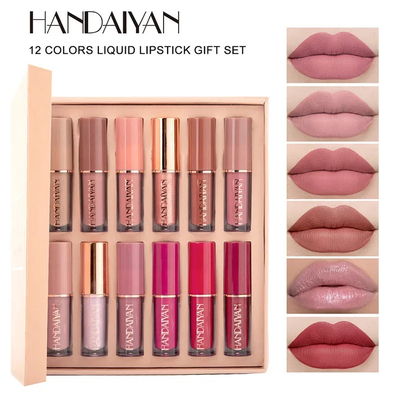 3-12 PCS Matte Lipstick Set  Lip Gloss Sets Non Stick Cup Stain Makeup Beauty For women Waterproof Long lasting Cosmetics