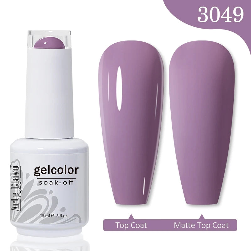 Arte Clavo Autumn Winter Series Jelly Gel Nail Polish 15ml LED Nail Gel Hybrid Varnish Matt Top Base Coat Nail Art Gellak Primer