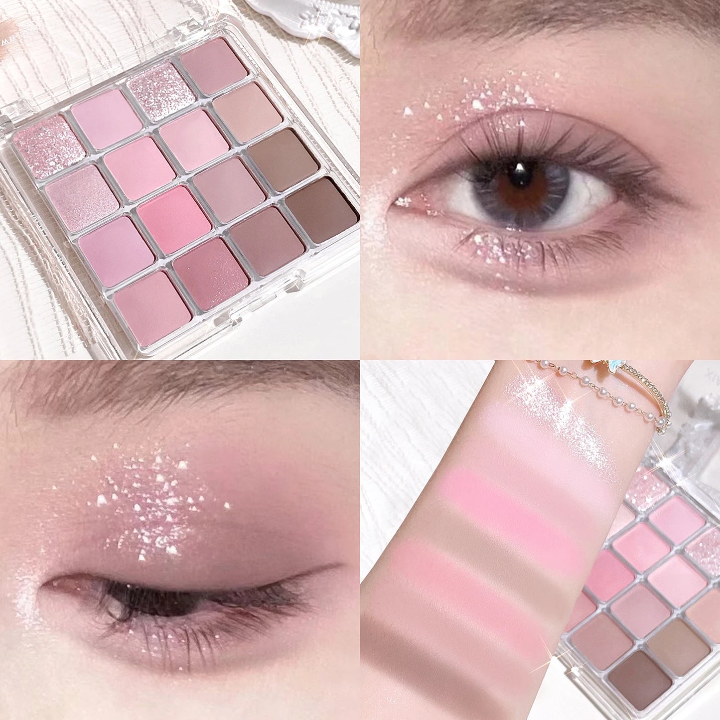 Sixteen-color sunset magic eye shadow plate pearl matte