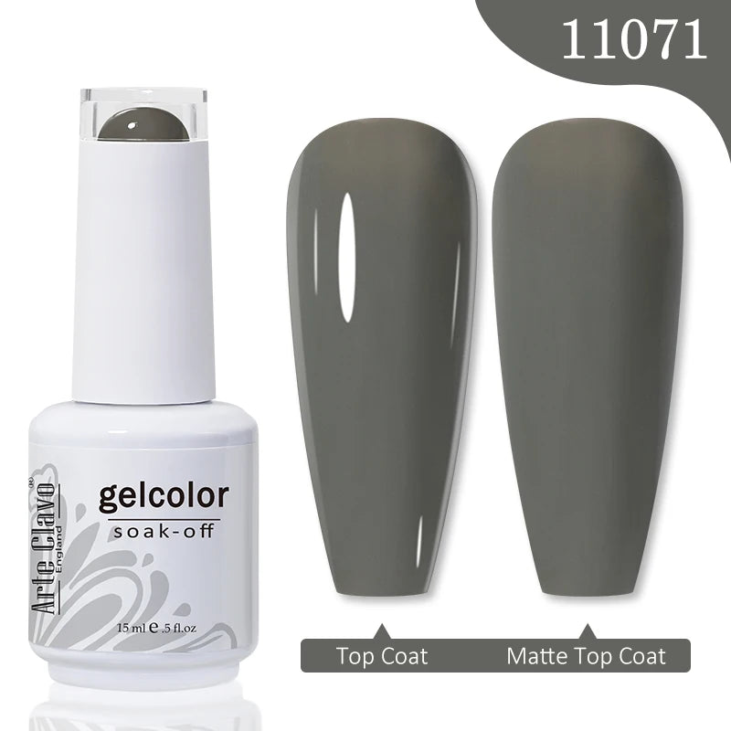 Arte Clavo Autumn Winter Series Jelly Gel Nail Polish 15ml LED Nail Gel Hybrid Varnish Matt Top Base Coat Nail Art Gellak Primer
