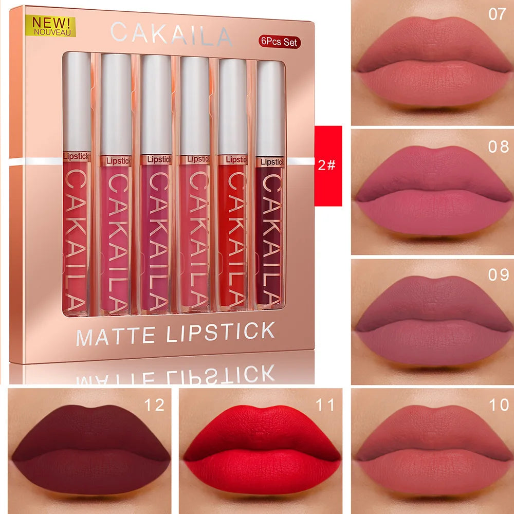 3-12 PCS Matte Lipstick Set  Lip Gloss Sets Non Stick Cup Stain Makeup Beauty For women Waterproof Long lasting Cosmetics