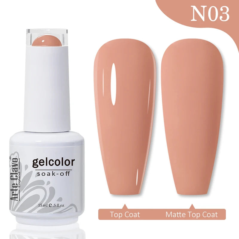 Arte Clavo Autumn Winter Series Jelly Gel Nail Polish 15ml LED Nail Gel Hybrid Varnish Matt Top Base Coat Nail Art Gellak Primer