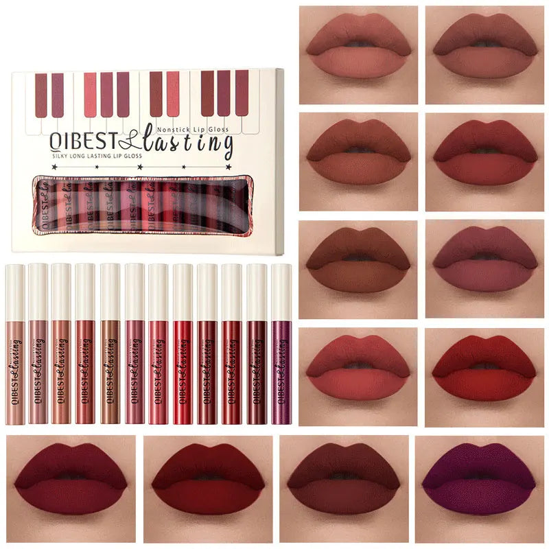 3-12 PCS Matte Lipstick Set  Lip Gloss Sets Non Stick Cup Stain Makeup Beauty For women Waterproof Long lasting Cosmetics