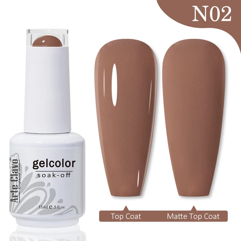 Arte Clavo Autumn Winter Series Jelly Gel Nail Polish 15ml LED Nail Gel Hybrid Varnish Matt Top Base Coat Nail Art Gellak Primer