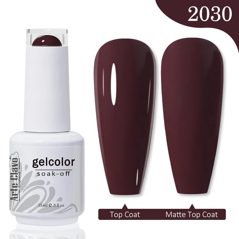 Arte Clavo Autumn Winter Series Jelly Gel Nail Polish 15ml LED Nail Gel Hybrid Varnish Matt Top Base Coat Nail Art Gellak Primer