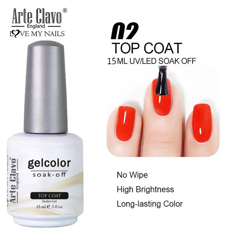 Arte Clavo Autumn Winter Series Jelly Gel Nail Polish 15ml LED Nail Gel Hybrid Varnish Matt Top Base Coat Nail Art Gellak Primer