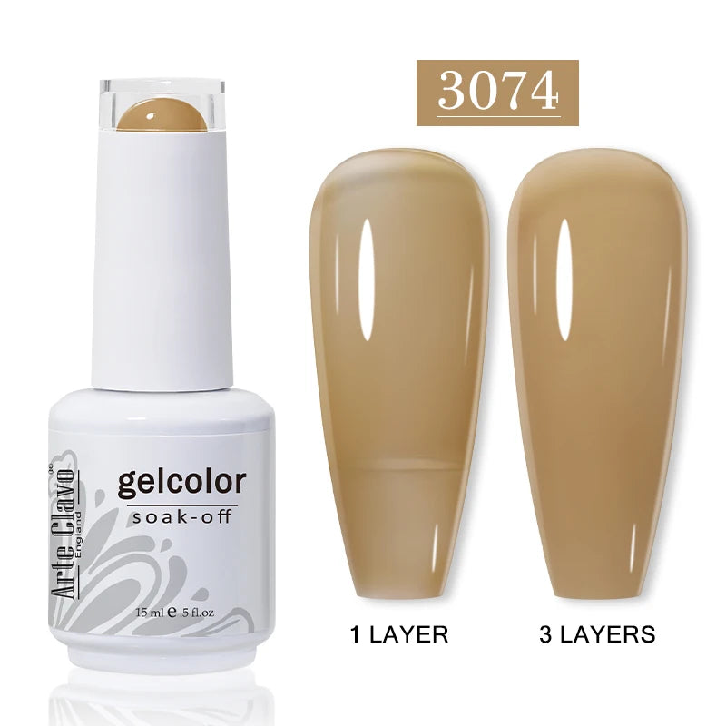 Arte Clavo Autumn Winter Series Jelly Gel Nail Polish 15ml LED Nail Gel Hybrid Varnish Matt Top Base Coat Nail Art Gellak Primer