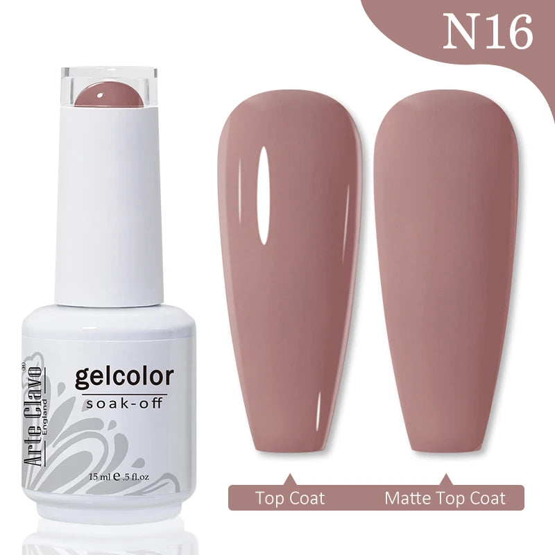 Arte Clavo Autumn Winter Series Jelly Gel Nail Polish 15ml LED Nail Gel Hybrid Varnish Matt Top Base Coat Nail Art Gellak Primer